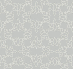 Arabesque floral seamless pattern. Flourish ornamental texture in damask asian style.