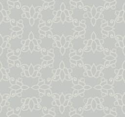 Arabesque floral seamless pattern. Flourish ornamental texture in damask asian style.