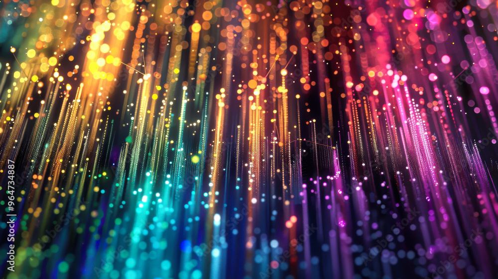 Poster a colorful, multi-colored light show with many different colors. the lights are arranged in a way th