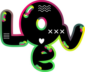 LOVE. Lettering typography poster vector design for valentines day, romantic, wedding banner. Modern calligraphy, Love gradient color text