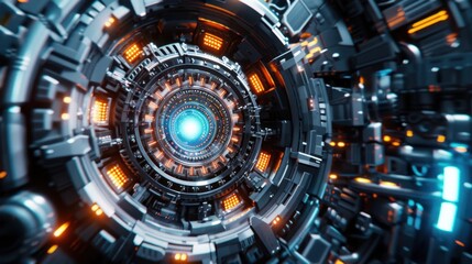 Fototapeta premium Abstract artwork showcases a circle background. The motion and circular design are evident.