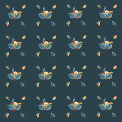 Beautiful stylized floral ornament. Floral rhythmic pattern. Vintage botanical composition of fantastic plant elements.