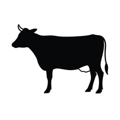 Fototapeta premium a Cow vector silhouette isolated on white background 