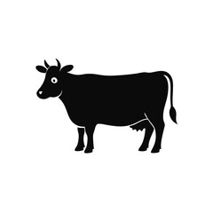 a Cow vector silhouette isolated on white background 
