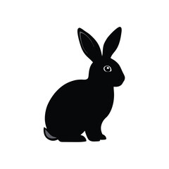 Obraz premium a Rabbit or Bunny or Hare Silhouette for Art Illustration isolated on white background 