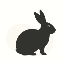 a Rabbit or Bunny or Hare Silhouette for Art Illustration isolated on white background 
