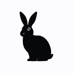 Obraz premium a Rabbit or Bunny or Hare Silhouette for Art Illustration isolated on white background 