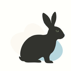 Obraz premium a Rabbit or Bunny or Hare Silhouette for Art Illustration isolated on white background 