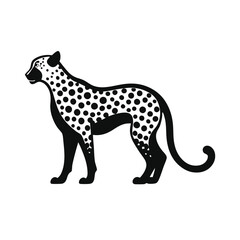 Fototapeta premium Leopard animal silhouette vector illustration, isolated white background. 