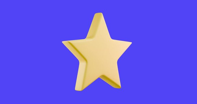 3D yellow star spins in a loop