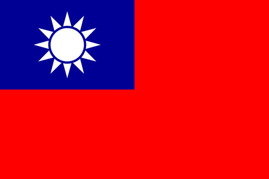 The official national flag of Taiwan. Flag of the Republic of China. Correct proportions and colors. Vector illustration