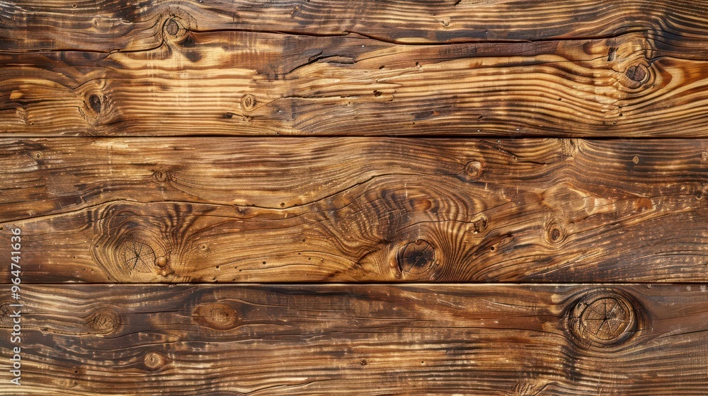 Poster weathered wooden table surface with intricate grain patterns and knots showcasing warm brown tones a