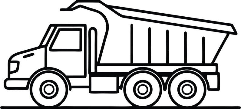 recommend clip art:  dump truck line art vector  illustration 