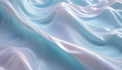 Obraz premium Flowing blue fabric or liquid, with smooth, wavy patterns and a soft, ethereal quality