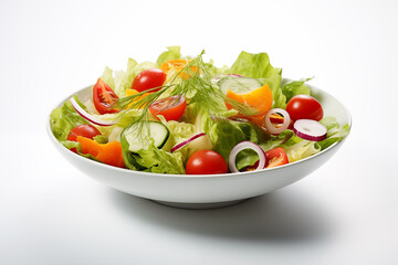 delicious salad on isolated white background