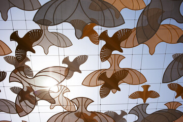 Designer sunshade, bottom view. street improvement, Dubai