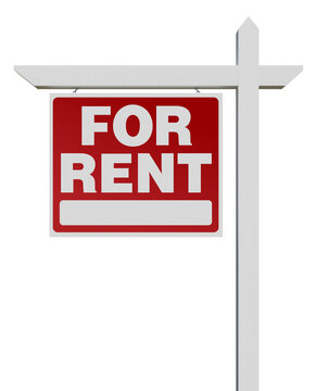 Right Facing For Rent Real Estate Sign Isolated. Transparent PNG.