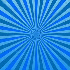 Abstract vector blue background rays in retro style
