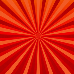 Abstract vector red background rays in retro style
