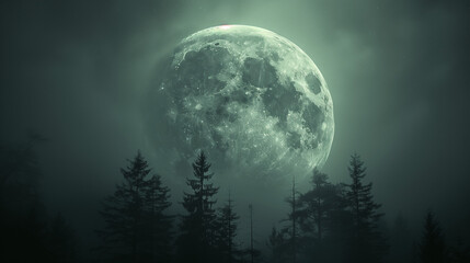 full moon and clouds