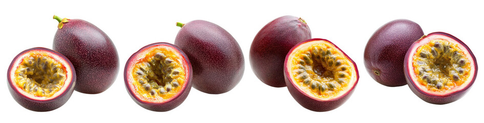 passion fruit isolated on a transparent background.