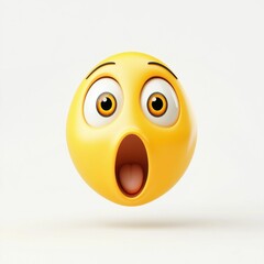Fototapeta premium Shocked Emoji on White Background