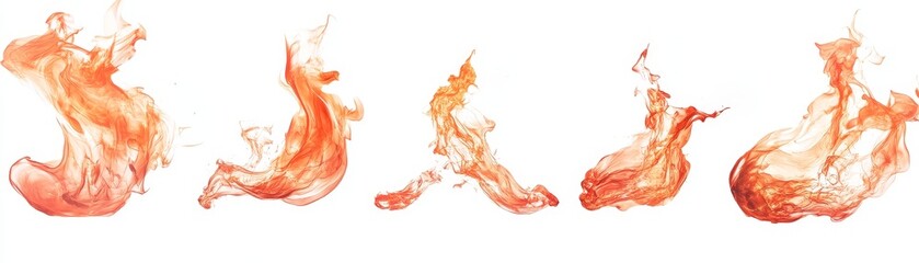 Abstract Orange Flame Illustration - Digital Art, Orange, Flame, Illustration