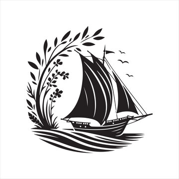 recommend clip art: Yawl Silhouette Vector Illustrations – High-Quality Nautical Graphics