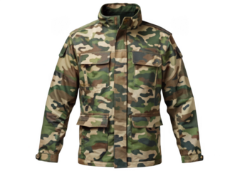 Camo Jacket on transparent background.
