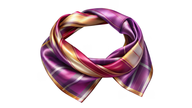 Silk Scarf on transparent background.