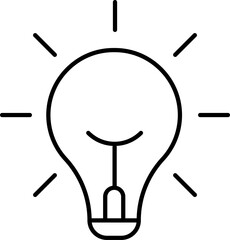Bulb thin line icon. Light Bulb. Idea sign, solution, thinking concept. Trendy stroke UI signs for website or app, isolated on white background.