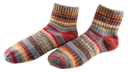 Wool Socks on transparent background.
