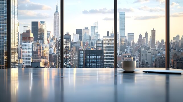 A dynamic stock photo of a modern cityscape table set against the backdrop of a bustling urban environment.