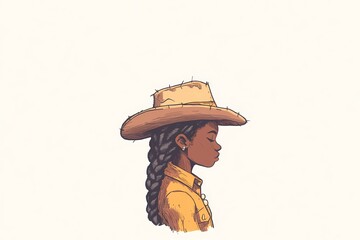 background image of a cowboy woman, western illustration style, western.  