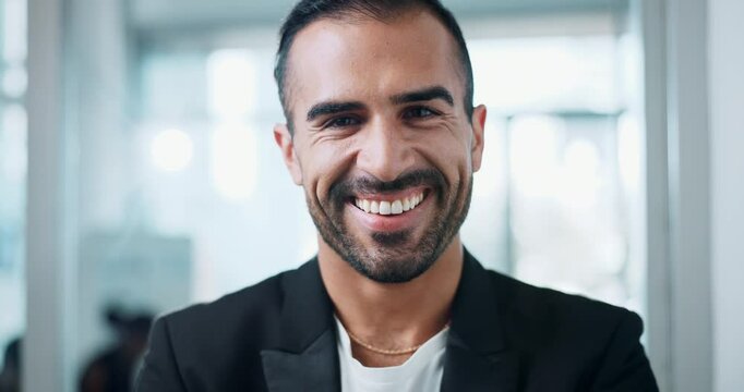 About us, face and professional with business man in office for internal auditor, financial organization and corporate consultant. Smile, asset management and portrait of male person in actuary firm