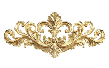 Vintage gold Design baroquite isolated on white or transparent background