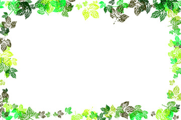 Fototapeta premium Chaotic Leaf On White Background. Spring Sale Vector Illustration. 
