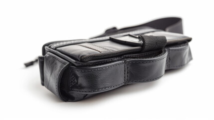 Naklejka premium Taser Cartridge Holder: A pouch or case for carrying Taser cartridges on a bailiff's duty belt isolated on white background