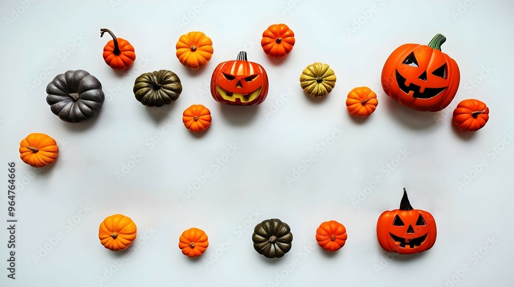 Wall mural pumpkins on white background perfect for autumn designs