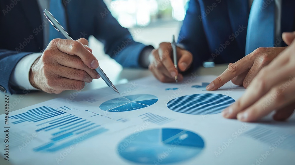 Poster a close-up of a business team working together to discuss work. analyzing with financial data and gr