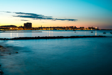 sunset over the coast