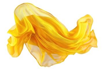 A bright yellow scarf on a simple white background, ideal for fashion or textile-related projects