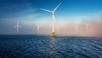 wind turbine at sunset