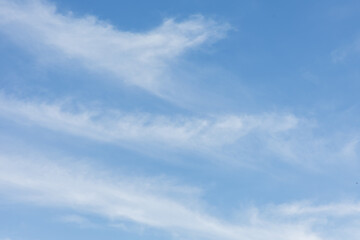 A clear blue sky with beautiful clouds.