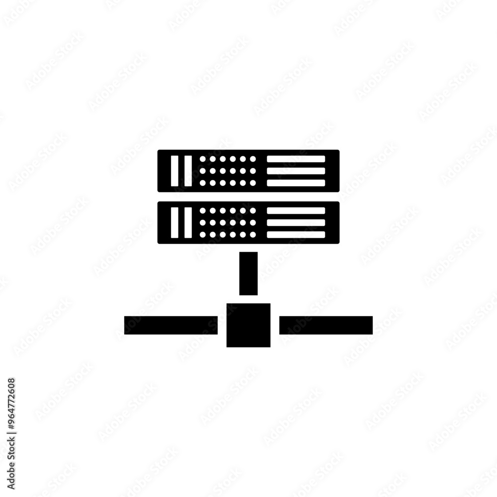 Poster computer server, web storage solid flat vector icon isolated on white background.
