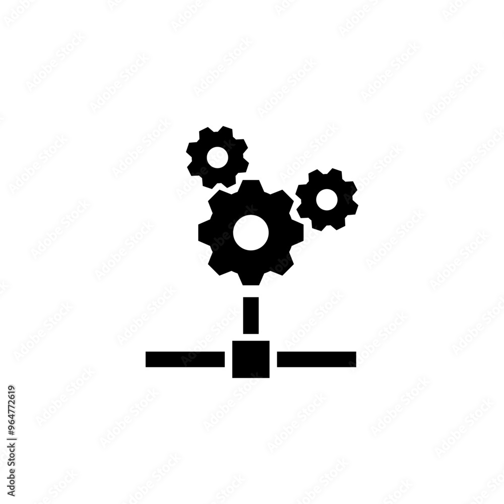 Poster network system settings solid flat vector icon isolated on white background.