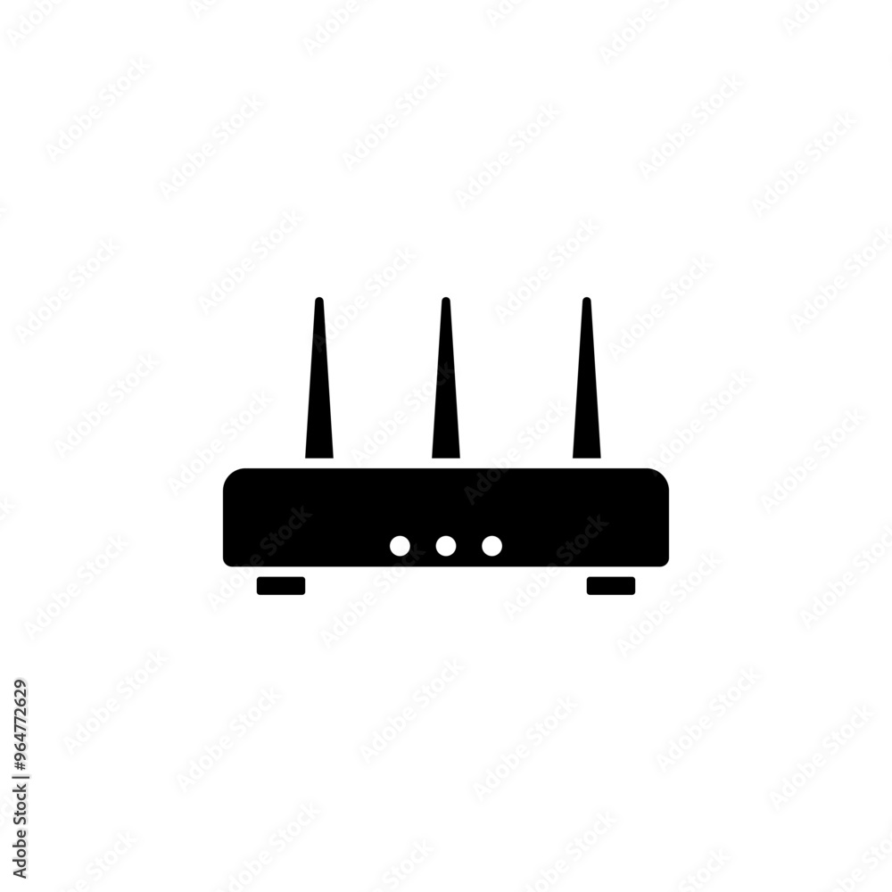Aufkleber wifi router, network modem solid flat vector icon isolated on white background.