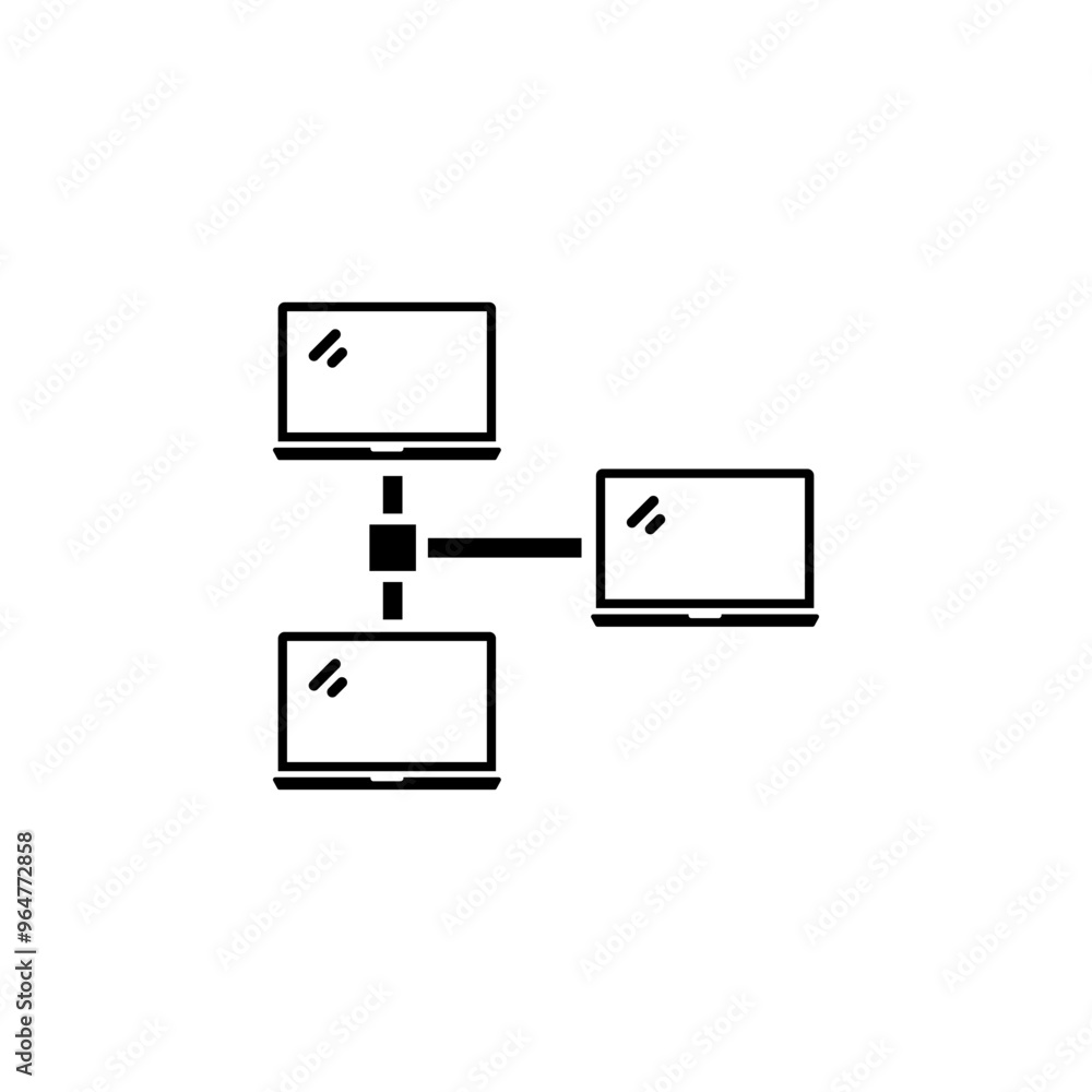 Poster local computer network, lan connect solid flat vector icon isolated on white background.
