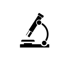 Microscope, Science, Biology Solid Flat Vector Icon Isolated on White Background.