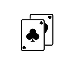 Poker Playing Cards, Ace Suits, Spade Royal Solid Flat Vector Icon Isolated on White Background.